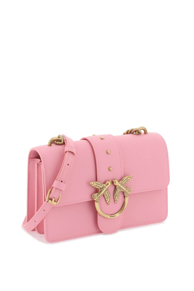 Shop Pinko Classic Love Icon Simply Bag In Rosa Marino Antique Gold (pink)