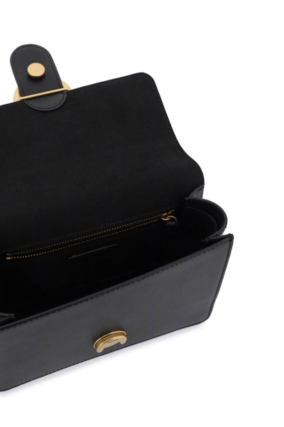Shop Pinko Love One Top Handle Mini Light Bag In Nero Antique Gold (black)