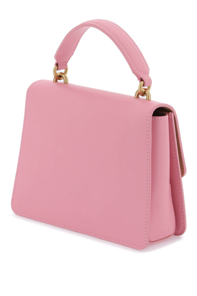 Shop Pinko Love One Top Handle Mini Light Bag In Rosa Marino Antique Gold (pink)