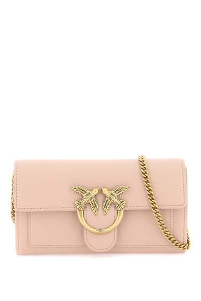 Shop Pinko Love Bag Simply Crossbody Bag In Cipria Antique Gold (pink)