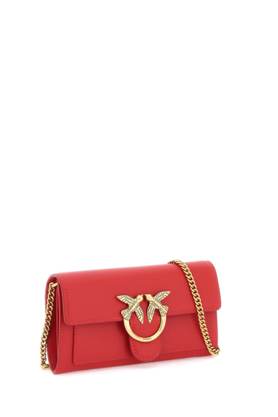 Shop Pinko Love Bag Simply Crossbody Bag In Rosso Antique Gold (red)