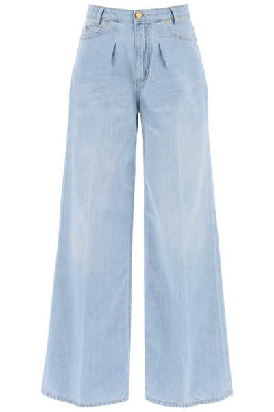 Shop Pinko Pozzillo Wide Leg Jeans In Bleach Chiaro (light Blue)