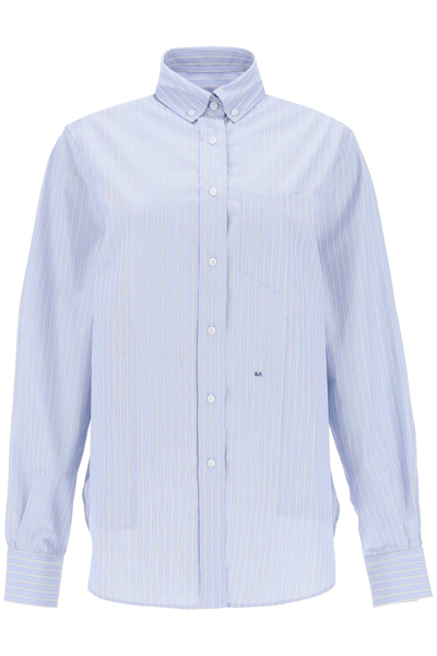 Shop Saks Potts William Striped Shirt In Noble Blue (light Blue)