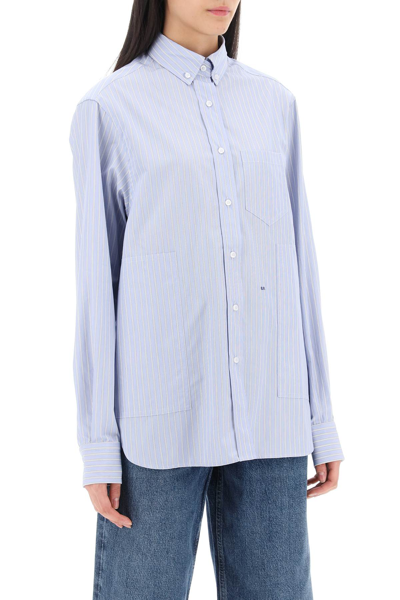 Shop Saks Potts William Striped Shirt In Noble Blue (light Blue)