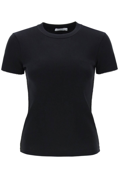 Shop Saks Potts Uma T-shirt With Picot Details In Black (black)