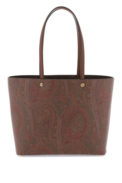 Shop Etro Essential Tote Bag In Marrone Scuro 2 (brown)