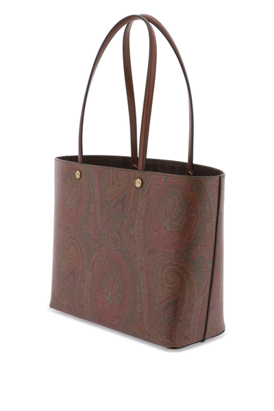 Shop Etro Essential Tote Bag In Marrone Scuro 2 (brown)