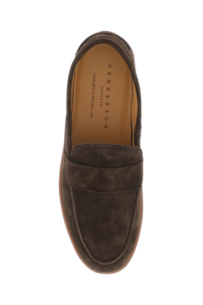 Shop Henderson Baracco Suede Loafers In Modica Cloud (brown)