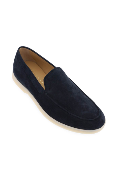 Shop Henderson Baracco Suede Loafers In Blu Sirena (blue)