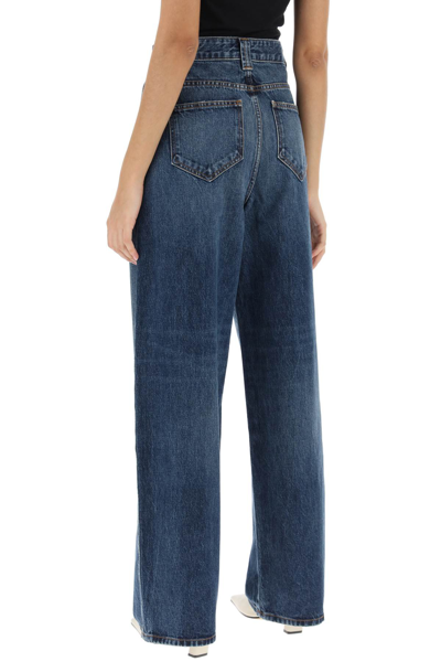 Shop Khaite Bacall Wide Leg Jeans In Archer (blue)