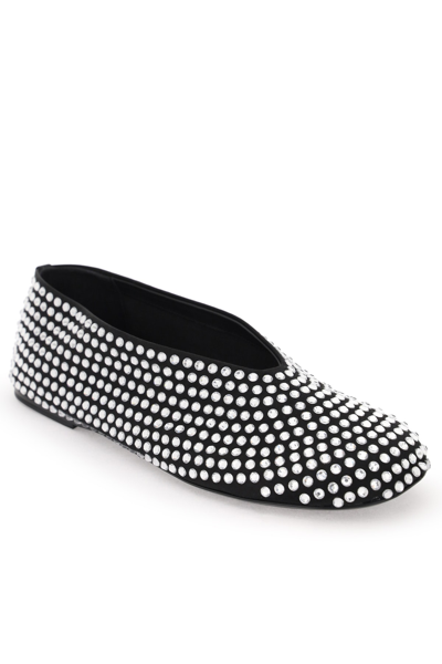 Shop Khaite Marcy Ballet Flats In Crystal (silver)
