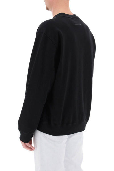 Shop Mm6 Maison Margiela Sweatshirt With Numeric Logo Print In Black (black)