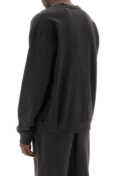 Shop Isabel Marant Mikoy Flocked Logo Sweatshirt In Faded Black Ecru (black)