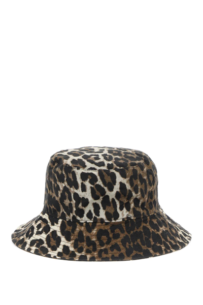 Shop Barbour Waxed Leopard Bucket Hat In Leopard Print (brown)