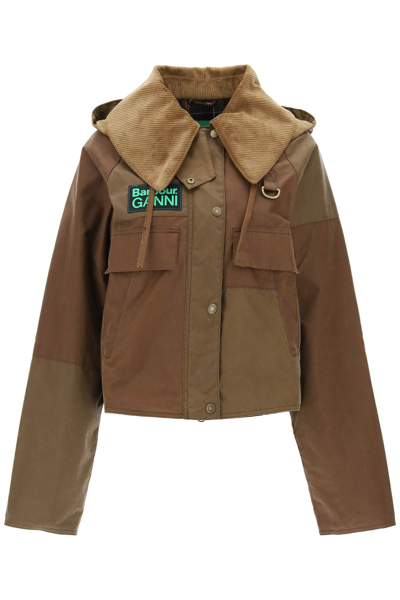Shop Barbour Block Spey Waxed Jacket In Tan Sand Classic (brown)
