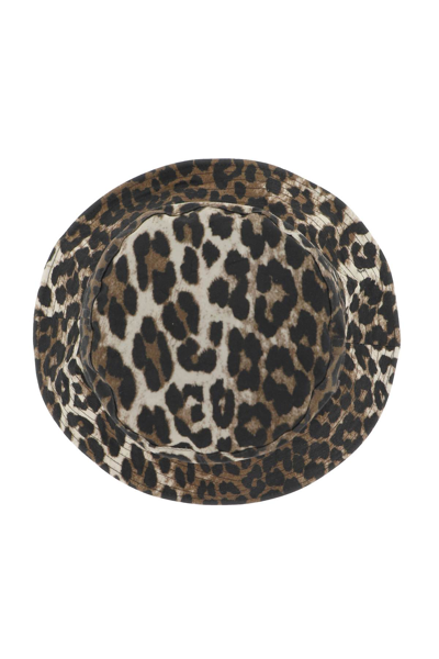 Shop Barbour Waxed Leopard Bucket Hat In Leopard Print (brown)
