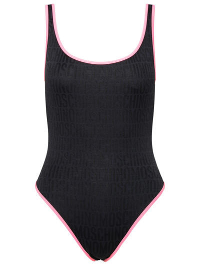 Shop Moschino Black Polyamide Blend One-piece Swimsuit