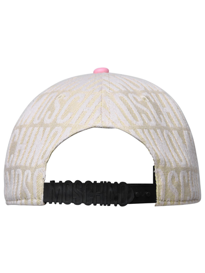 Shop Moschino Hat In Ivory Cotton Blend In Avorio