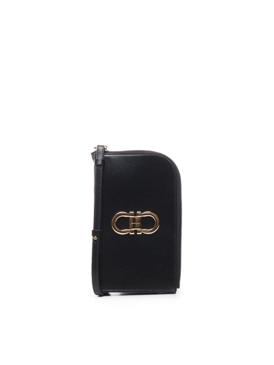 Shop Ferragamo Gancini Smartphone Holder In Nero