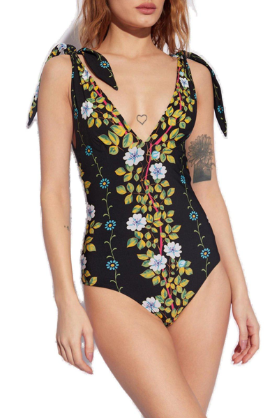 Shop Etro Floral Printed One-piece Swimsuit