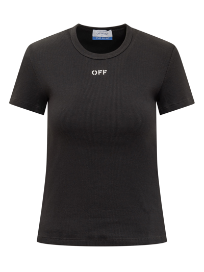 Shop Off-white Off Logo T-shirt. In Black White