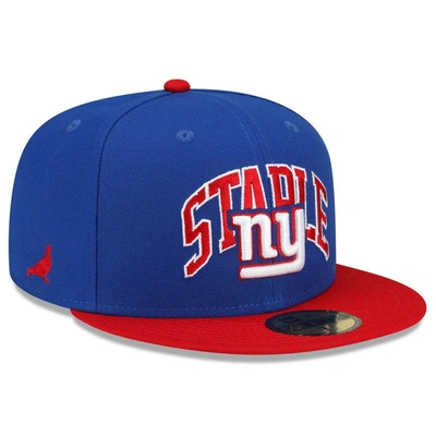 Shop New Era X Staple New Era Royal/red New York Giants Nfl X Staple Collection 59fifty Fitted Hat