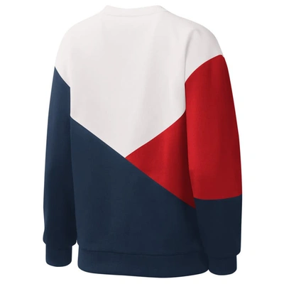 Shop Starter White/navy Cleveland Guardians Shutout Pullover Sweatshirt