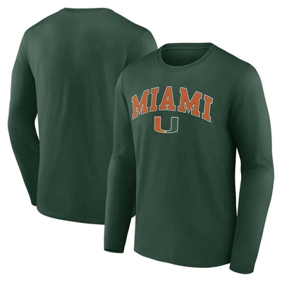 Shop Fanatics Branded Green Miami Hurricanes Campus Long Sleeve T-shirt
