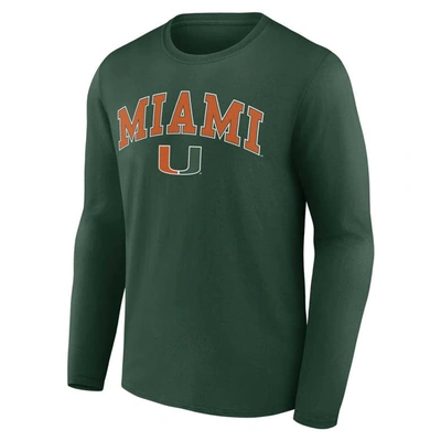Shop Fanatics Branded Green Miami Hurricanes Campus Long Sleeve T-shirt