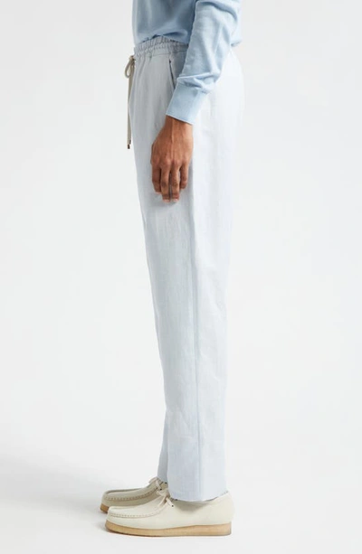 Shop Agnona Hemp Blend Tapered Pants In Chambray