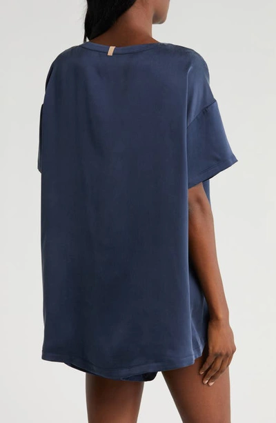 Shop Lunya Washable Silk Short Pajamas In Deep Blue
