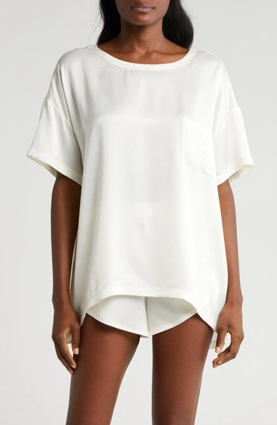 Shop Lunya Washable Silk Short Pajamas In Tranquil White