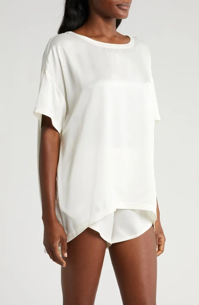 Shop Lunya Washable Silk Short Pajamas In Tranquil White