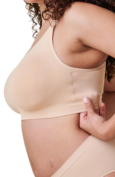 Shop Bravado Designs Body Silk Seamless Recycled Nylon Blend Wireless Maternity/nursing Bra In Butterscotch
