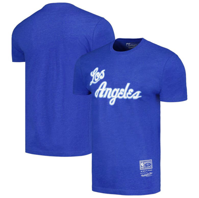 Shop Mitchell & Ness Unisex   Royal Los Angeles Lakers Hardwood Classics Mvp Throwback Logo T-shirt