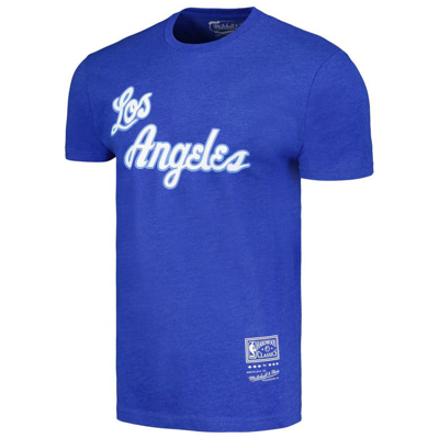 Shop Mitchell & Ness Unisex   Royal Los Angeles Lakers Hardwood Classics Mvp Throwback Logo T-shirt