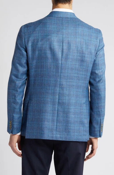 Shop Ted Baker Midland Contemporary Fit Plaid Wool Blend Blazer In Mid Blue