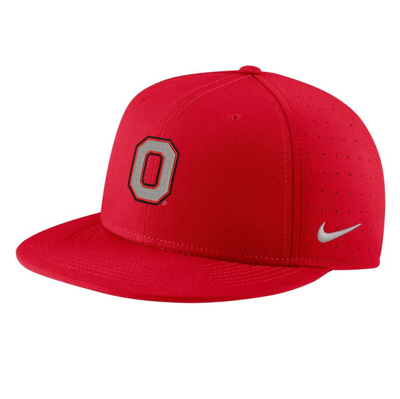 Shop Nike Scarlet Ohio State Buckeyes Aero True Baseball Performance Fitted Hat