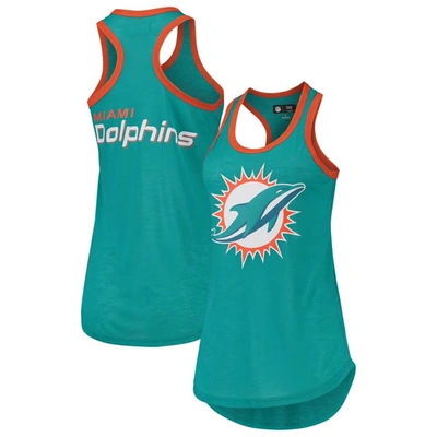 Shop G-iii 4her By Carl Banks Aqua Miami Dolphins Tater Tank Top