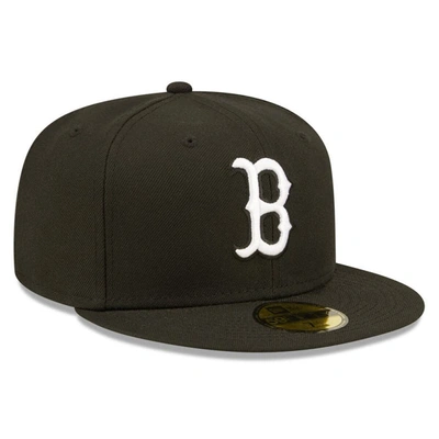 Shop New Era Black Boston Red Sox Team Logo 59fifty Fitted Hat