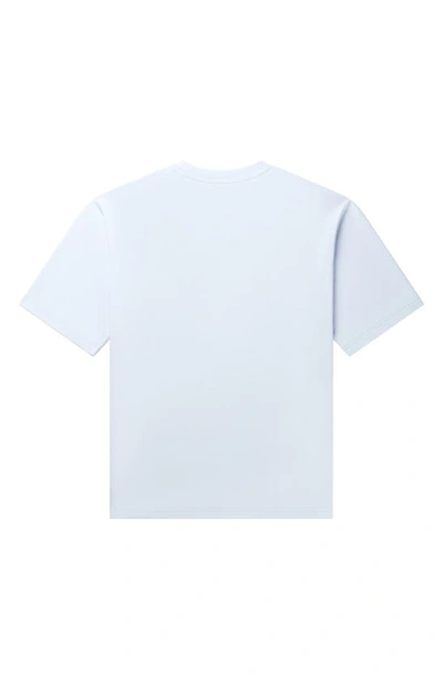Shop Daily Paper Embroidered Cotton Graphic T-shirt In Halogen Blue