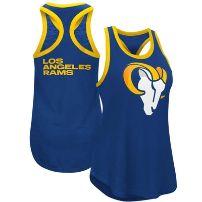 G-iii 4her By Carl Banks Navy Los Angeles Rams Tater Tank Top In Royal