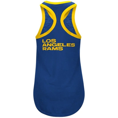 Shop G-iii 4her By Carl Banks Navy Los Angeles Rams Tater Tank Top In Royal