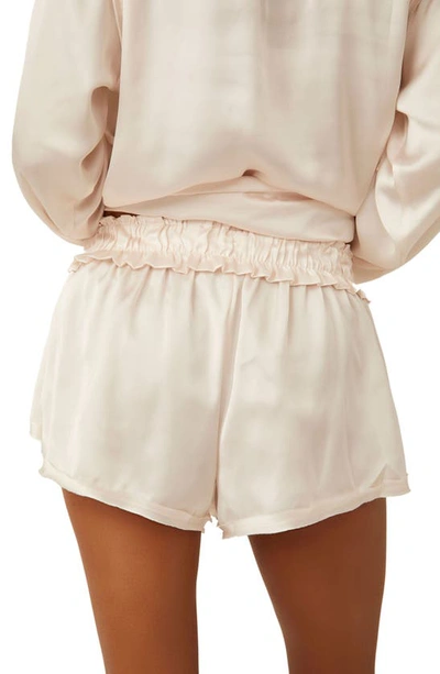 Shop Free People Like Honey Satin Pajama Shorts In Pastel Parchment