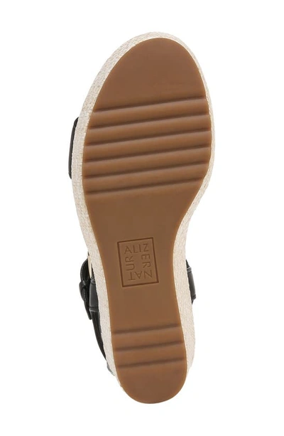 Naturalizer Stella Womens Leathe Ankle Strap Wedge Sandals In Black Leather