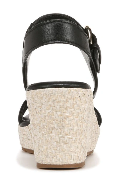 Naturalizer Stella Womens Leathe Ankle Strap Wedge Sandals In Black Leather