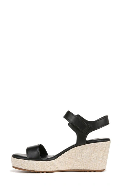 Naturalizer Stella Womens Leathe Ankle Strap Wedge Sandals In Black Leather