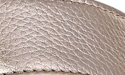 Naturalizer Stella Ankle Strap Platform Wedge Sandal In Warm Silver Leather