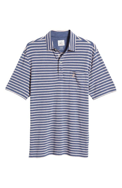 Shop Johnnie-o Matthis Stripe Pocket Polo In Oceanside