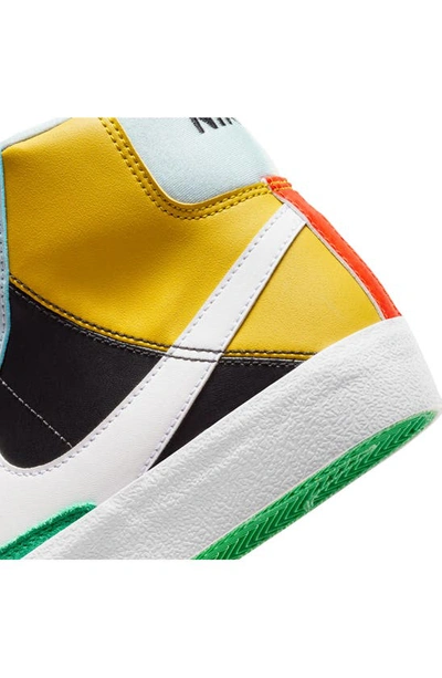 Shop Nike Kids' Blazer Mid '77 Se Sneaker In Black/ White/ Bronzine/ Pink